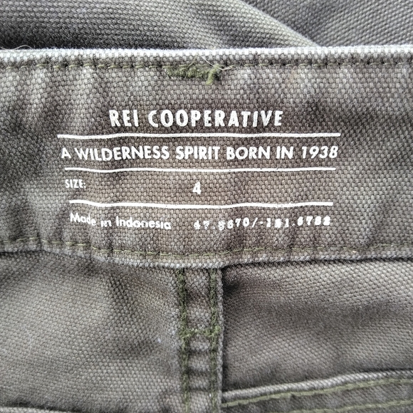 REI Cooperative Olive Green Taereen Hiking Pants Pockets Size 4 - Picture 8 of 9